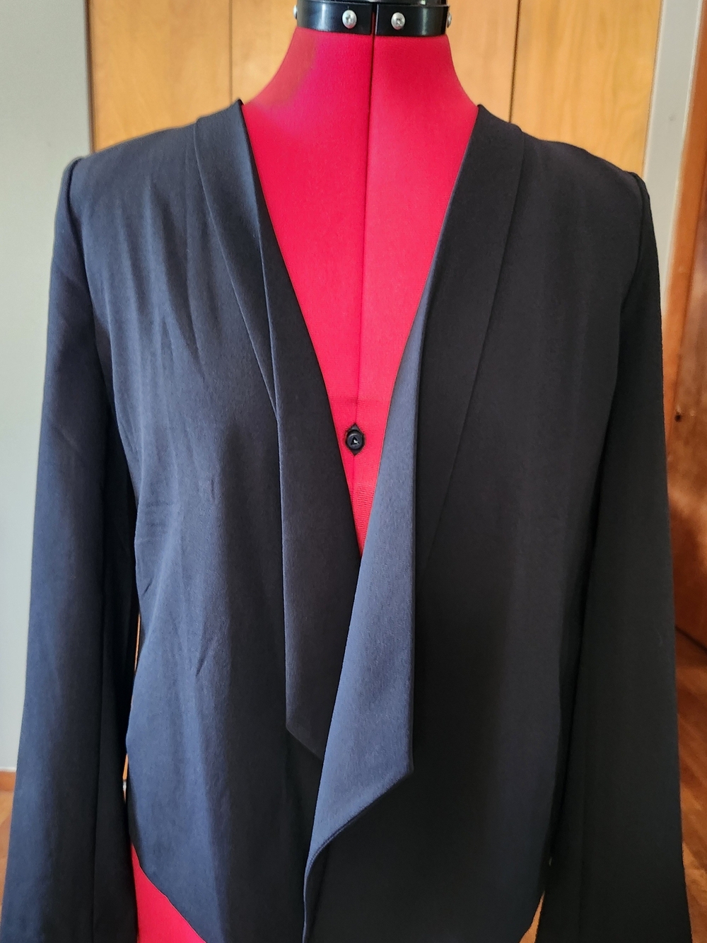 Women's Black Open-Front Blazer